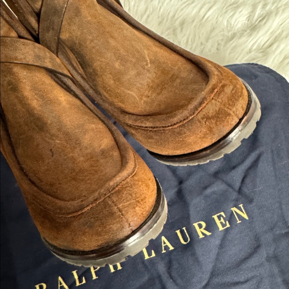 Ralph Lauren Purple Label Brown Suede Ankle Boots - Picture 5 of 11